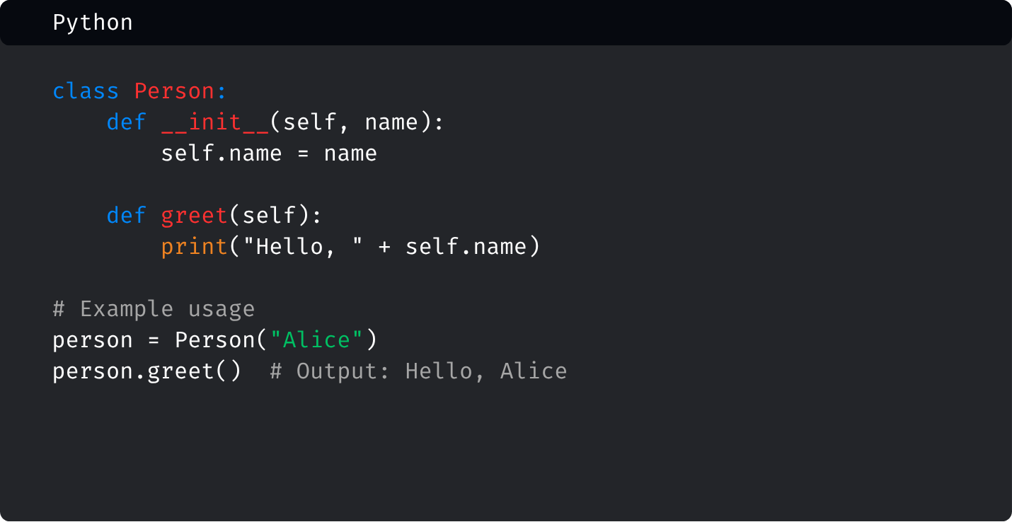 Python classes example